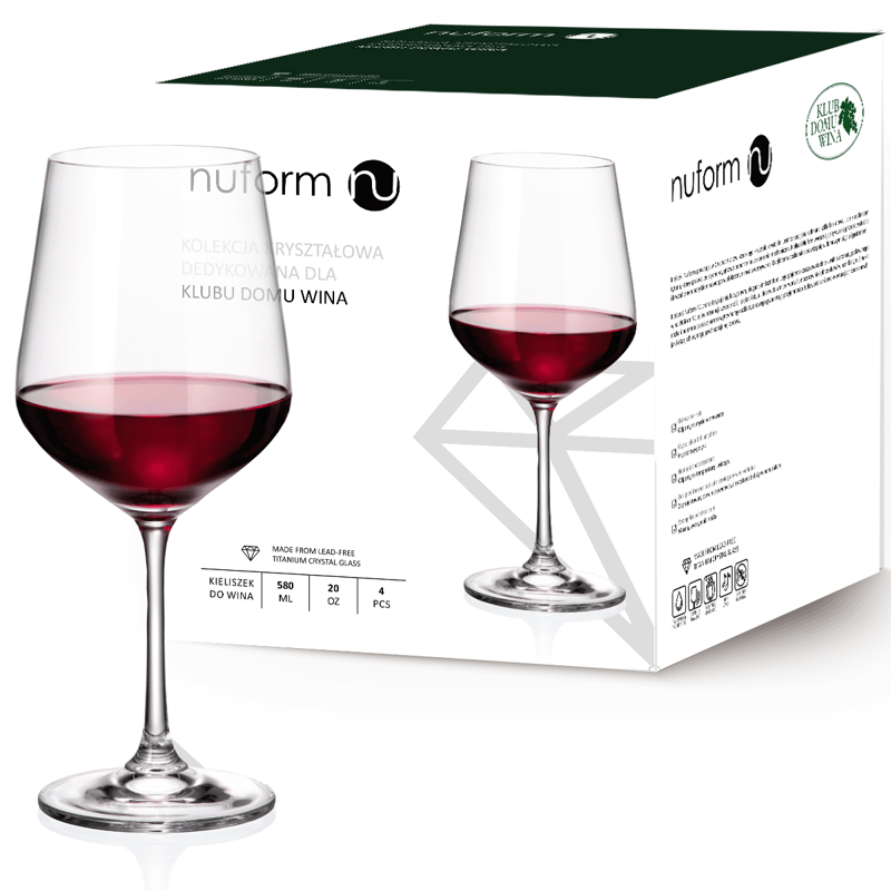Zestaw 4 kieliszków do wina Nuform dedykowana dla Klubu Domu Wina
